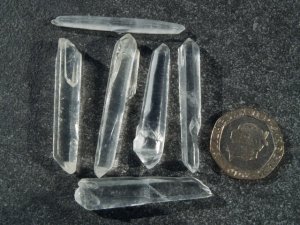 Clear Quartz - B grade: crystals - set of 6 DT (small)