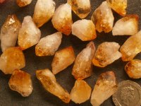 Citrine (heat-treated amethyst): crystals (xsmall)