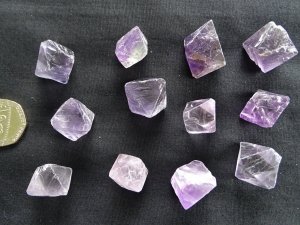 Fluorite - Purple (pale): crystal octahedrons