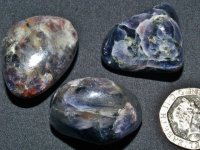 Iolite-Sunstone: tumbled stones (large)