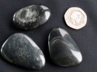 Obsidian - Sheen (Silver): tumbled stones (large)