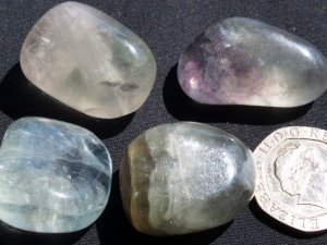 Fluorite - Green Banded: tumbled stones (medium)