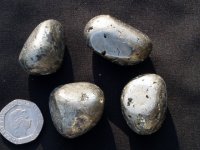 (image for) Pyrite: tumbled stones (large)