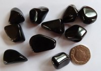 (image for) Obsidian - Smoky (Apache Tear): tumbled stones