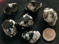 Obsidian - Snowflake: tumbled stones
