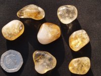 Citrine (heat-treated amethyst): tumbled stones