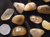 Rutilated Quartz: tumbled stones (large)