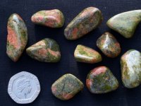 (image for) Unakite Jasper: tumbled stones