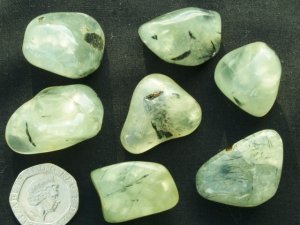 Prehnite with Epidot: tumbled stones (small)