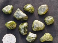 Idocrase (Vesuvianite) with Peridot: tumbled stones