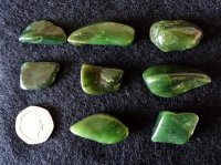 Jade - Nephrite (British Columbia): polished pieces (medium)