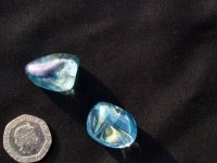 Aqua Aura Quartz: tumbled stones (large)