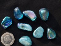 Aqua Aura Quartz: tumbled stones (medium)