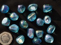 (image for) Aqua Aura Quartz: tumbled stones (small)