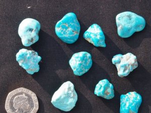 Turquoise (Sleeping Beauty Mine): polished pieces