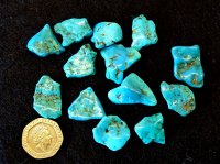 Turquoise: polished pieces (Mexico)
