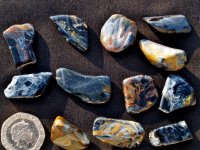 Pietersite - A grade (blue): tumbled stones (South Africa)
