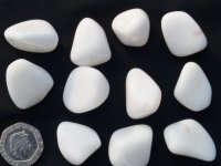 Snow (white) Quartz: tumbled stones