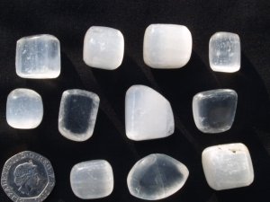 Selenite (Satin Spar): tumbled stones