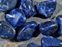Sodalite (dark): tumbled stones