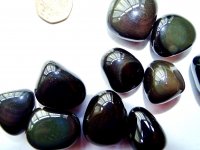 Obsidian - Rainbow (AA grade): tumbled stones (large)