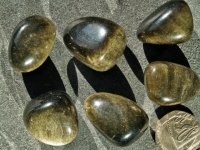 Obsidian - Sheen (Gold): tumbled stones