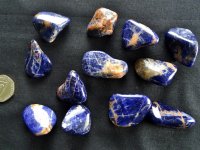 (image for) Sodalite with Hematite: tumbled stones