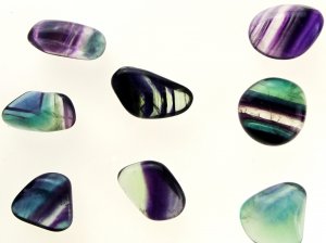 Fluorite - Banded (A grade): tumbled stones (xlarge)