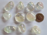 Angel (Opal / R'bow) Aura Quartz: tumbled stones (large)