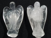 Clear Quartz: Angel carvings