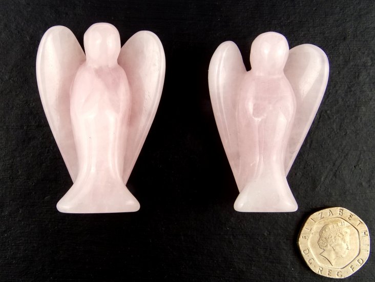 (image for) Rose Quartz: Angel carvings - Click Image to Close