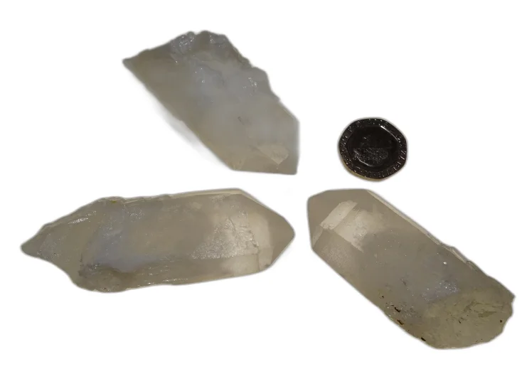 (image for) Candle (Celestial) Quartz: crystals - set of 3 (Madagascar)