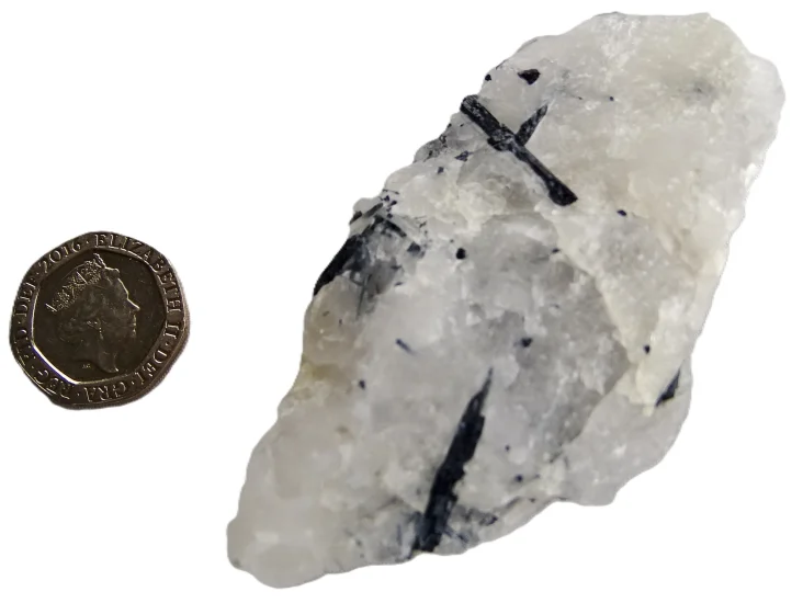 (image for) Blue Tourmaline (Indicolite) with Quartz: rough piece
