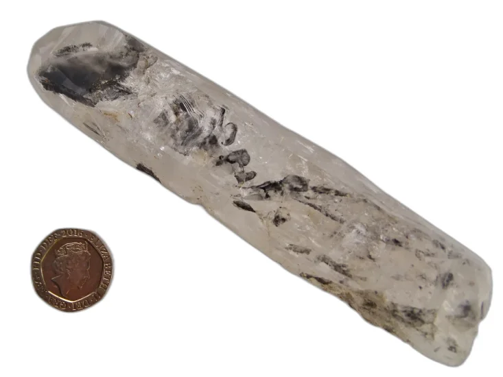 (image for) Tibetan Black Spot Quartz: crystal - Lemurian Record-keeper