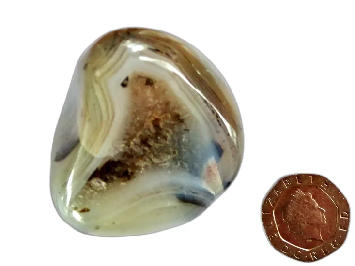 (image for) Agate - Grey Banded (Shantilite): polished pebble (Madagascar)