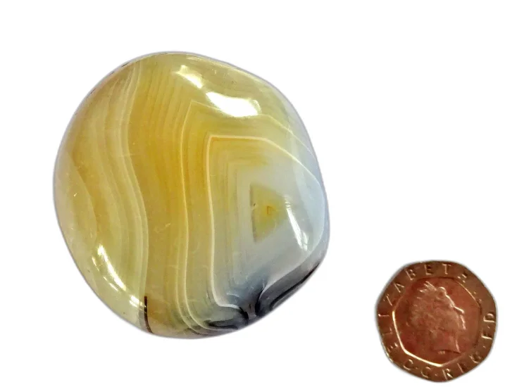 (image for) Agate - Grey Banded (Shantilite): polished pebble (Madagascar)