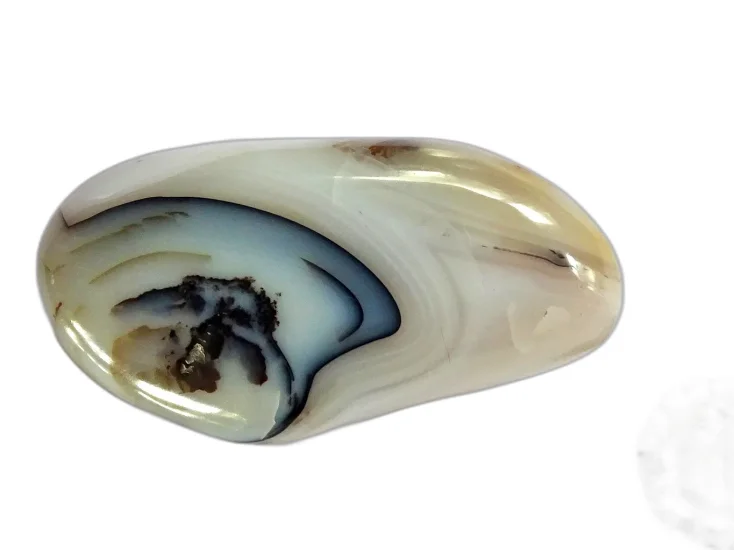 (image for) Agate - Grey Banded (Shantilite): polished pebble (Madagascar)