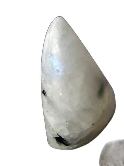 (image for) Moonstone - Rainbow with Tourmaline: polished shape