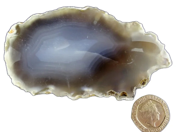 (image for) Agate - Grey Banded (Shantilite): polished slice (Madagascar)