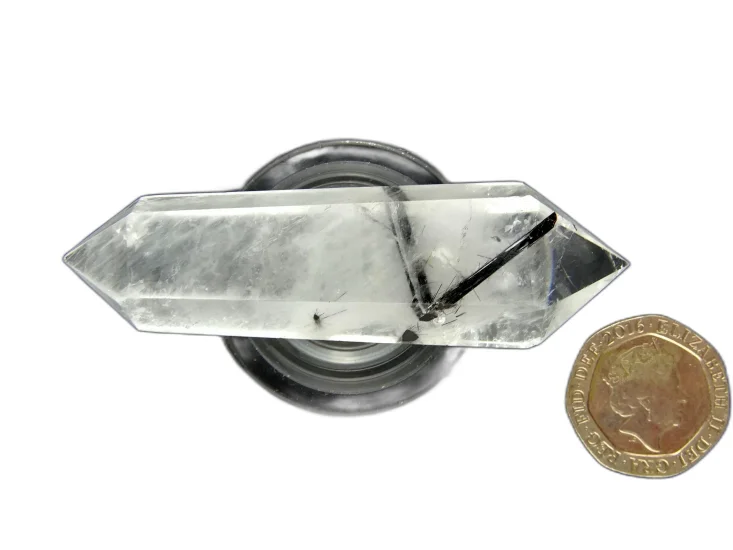 (image for) Tourmalinated Clear Quartz: polished point - DT (Madagascar)