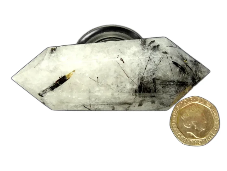 (image for) Tourmalinated Clear Quartz: polished point - DT (Madagascar)