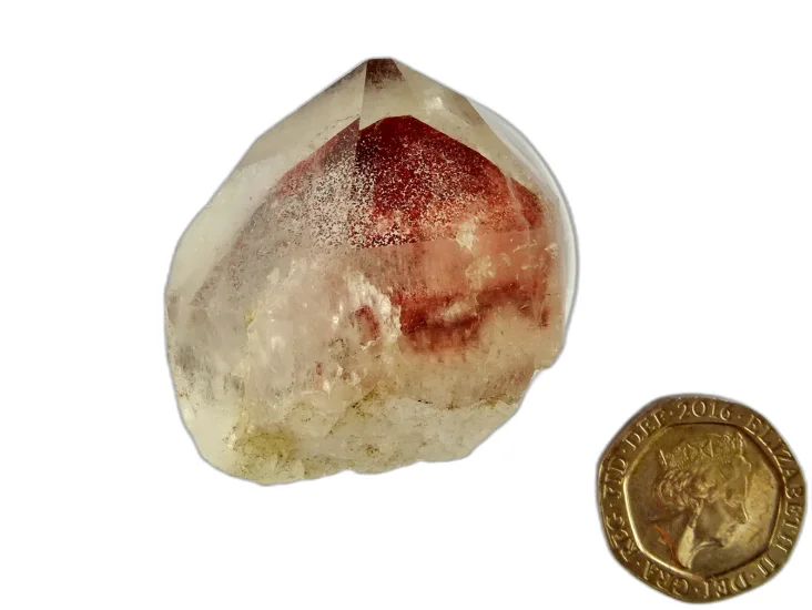 (image for) Clear Quartz: part-polished point - Red Phantom (Congo)