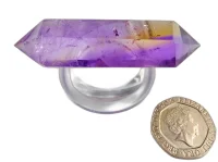 Ametrine: polished point - DT (Bolivia) (image for) Ametrine: polished point - DT (Bolivia)