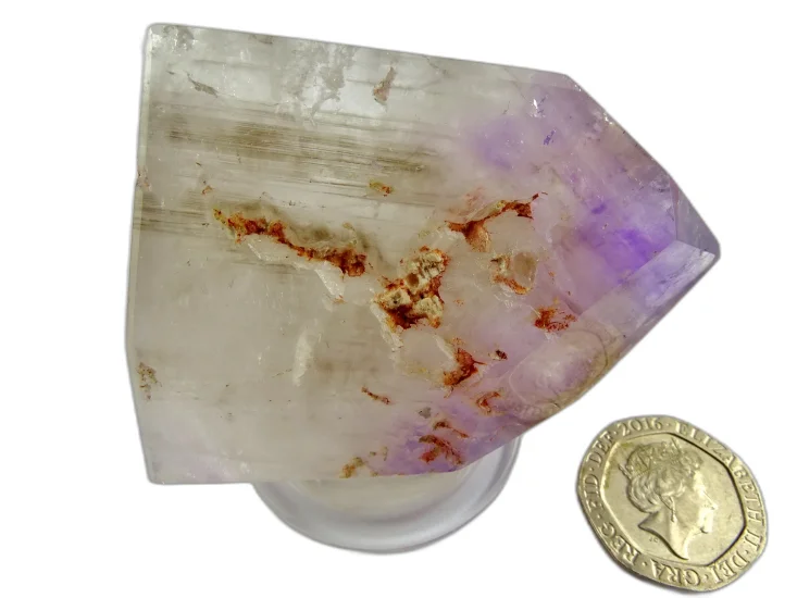 (image for) Amethyst / Smoky Quartz: part-polished point - Phantom (Mad)