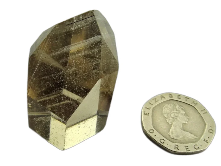 (image for) Rutilated Smoky Quartz: polished point - Phantom