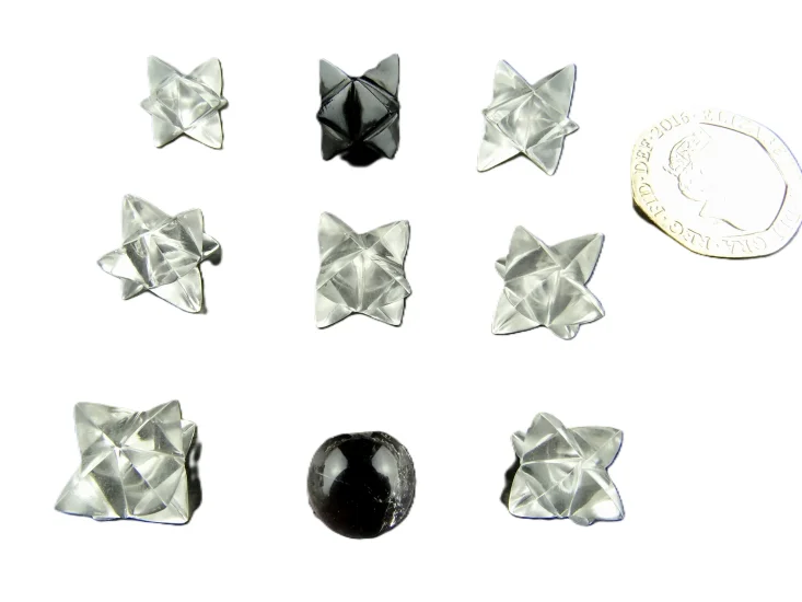 (image for) Clear Quartz / Tibetan Tektite: Merkaba Master Healer Set 