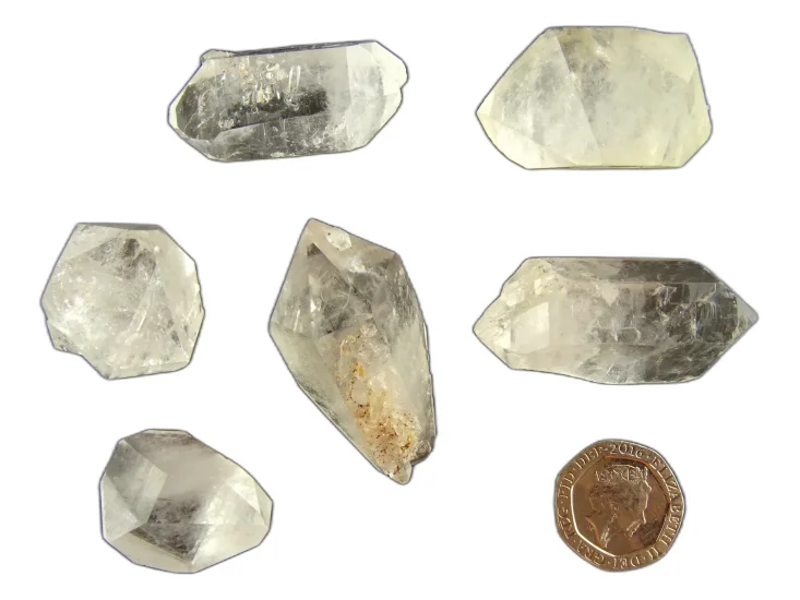 (image for) Clear Quartz: crystals set of 6 - DT