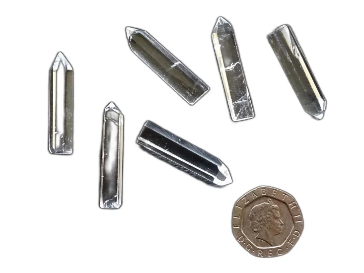 (image for) Clear Quartz: polished crystals – set of 6