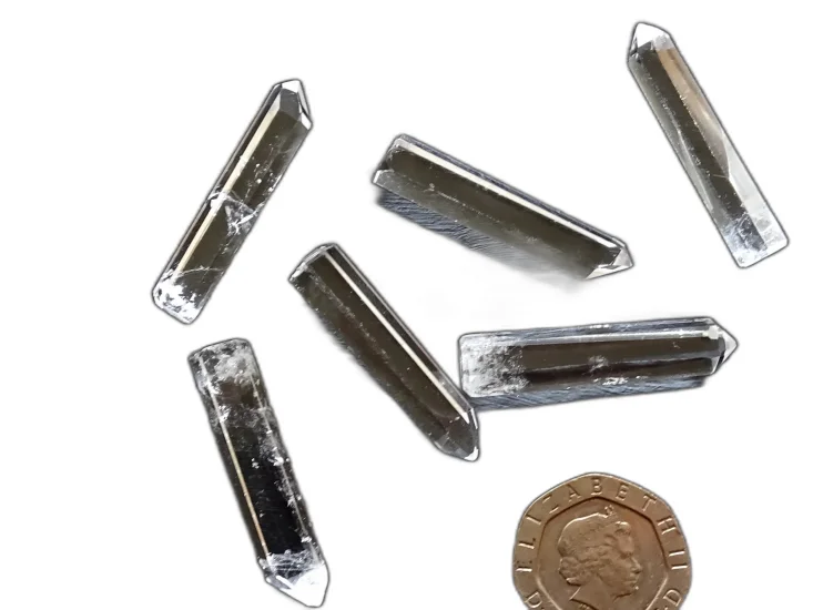 (image for) Clear Quartz: polished crystals – set of 6