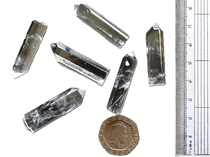 (image for) Clear Quartz: polished crystals – set of 6